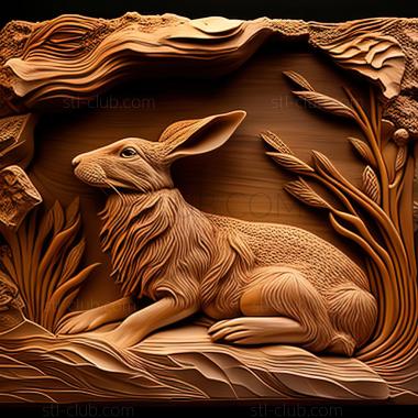 3D model John Knowles the Hare American artist (STL)